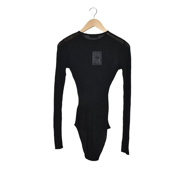 NWT Zara Lingerie Sheer Bodysuit Black Long Sleeve Size Small - Picture 4 of 9